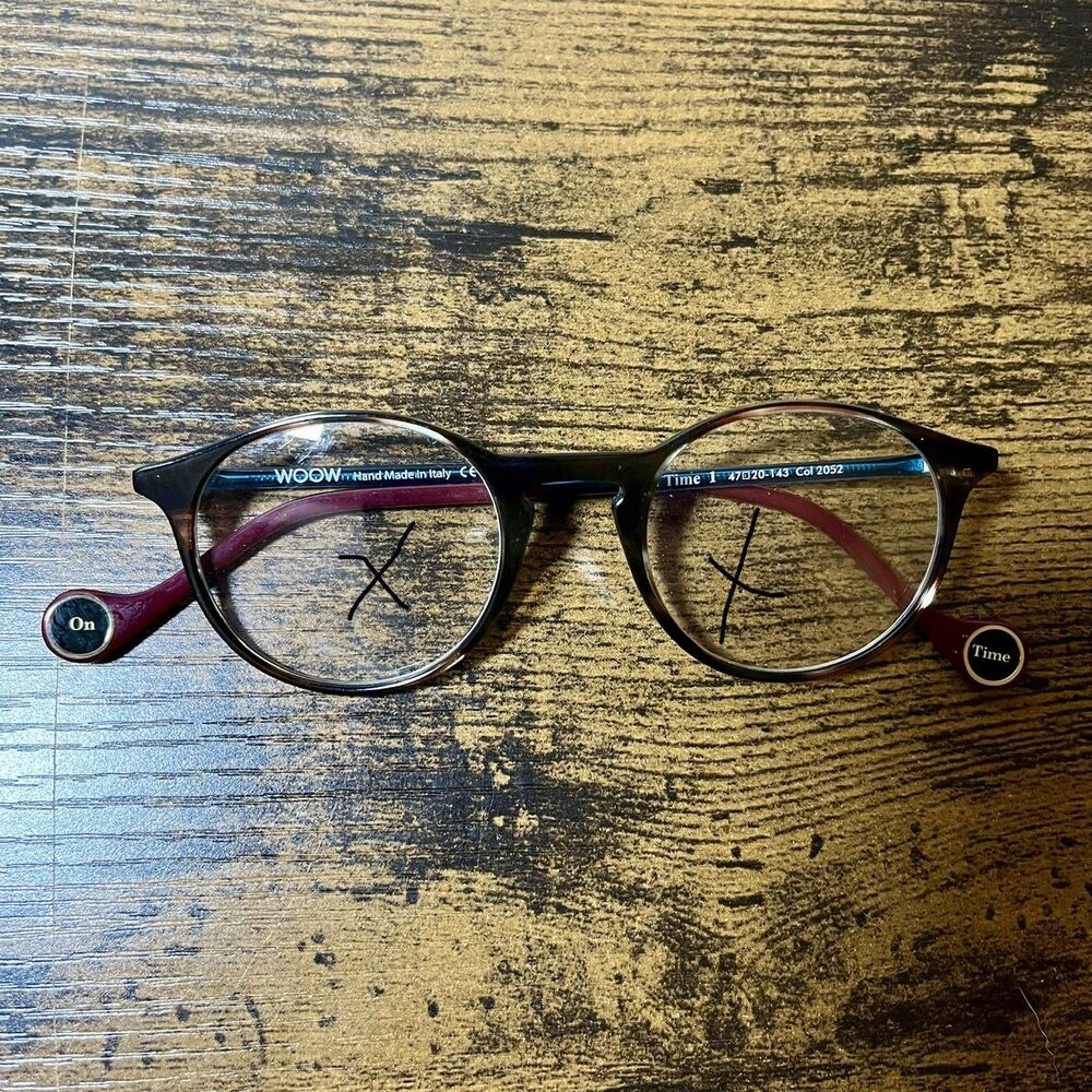 WOOW On Time 1 Eyeglass Frames Tortoise 47-20-143 Col 2050 Handmade Italy